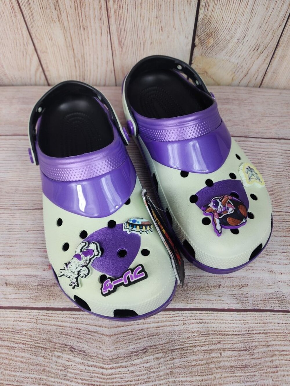 NEW Crocs Dragon Ball Z Frieza Classic Clogs Mens Size 12 Jibbitz Slippers Anime